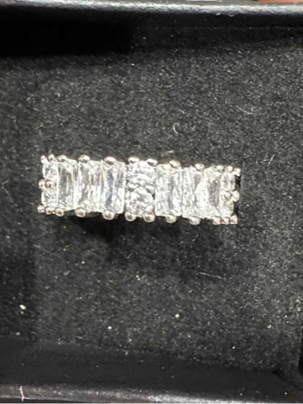 Silver Crystal Crown Band Ring - Elegant Women’s Jewelry